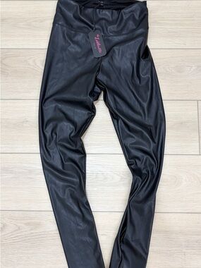 2 Saints The Leatherette Sleek Faux Leather Ankle Leggings Black S Pull On